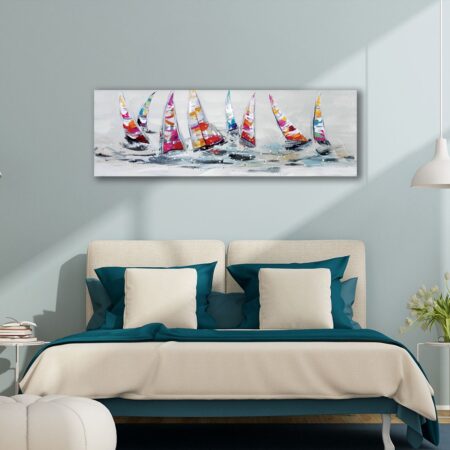 toile bateaux moderne multicolore