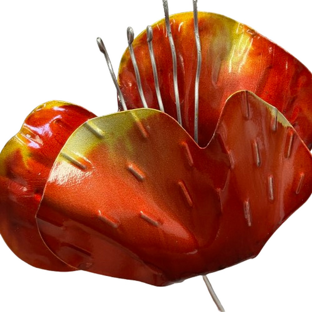 decoration en metal coquelicot