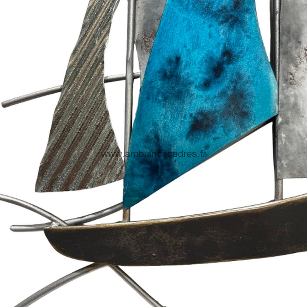 Déco en Métal Bateaux Bleus