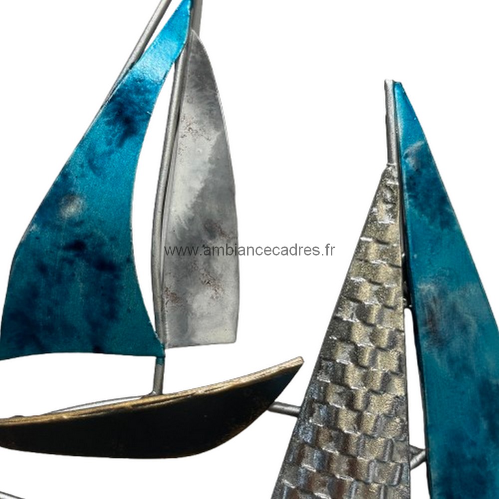 Déco en Métal Bateaux Bleus