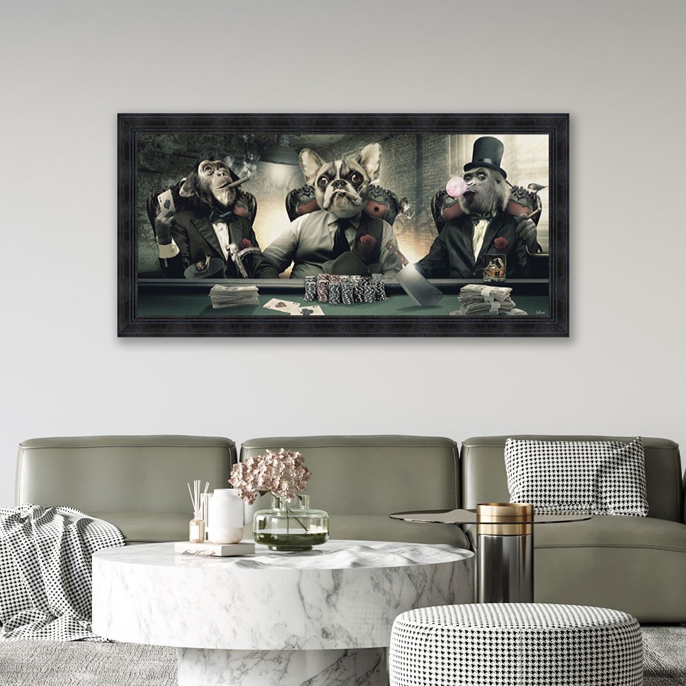 tableau_sylvain_binet_poker_animaux_deco_salon_toulouse tableau sylvain binet poker