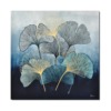 toile fleurs moderne bleues ginkgo