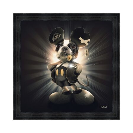 cadre chien souris fleur jaune sylvain binet