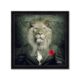cadre lion costume rouge cigare