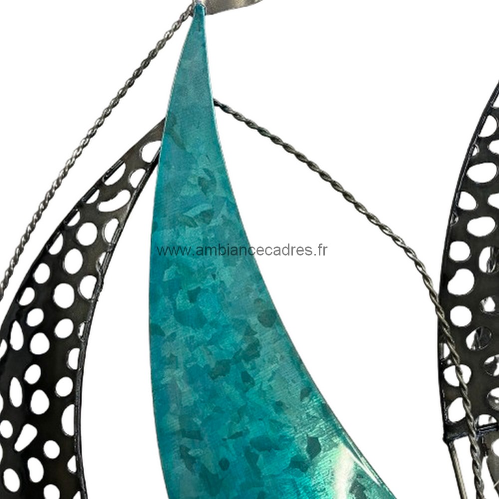 déco métal bateau bleu