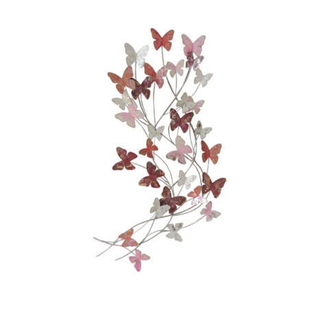 deco metal envol de papillons roses