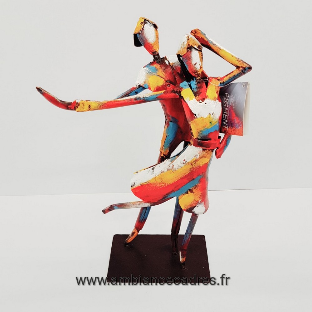 decoration couple danseurs en metal