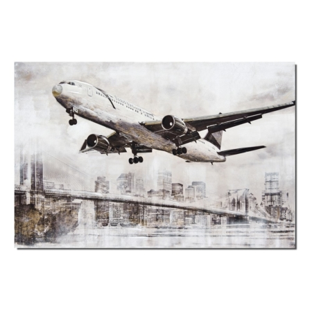 Toile Avion Survolant New York
