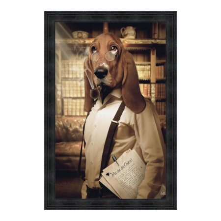 cadre chien de bibliothèque pipe s.binet