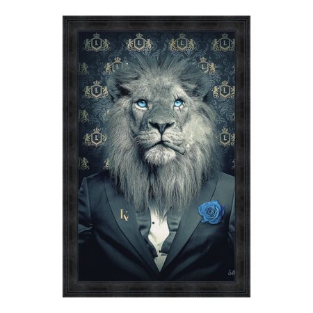 cadre lion fashion fleur bleu cigare sylvain binet
