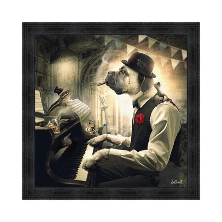 cadre chien pianiste cigare sylvain binet