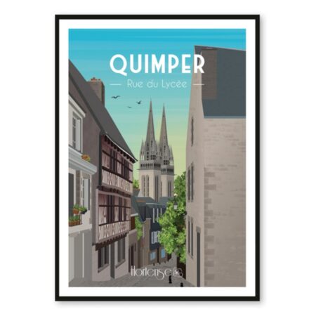 Affiche Quimper Rue du Lycée Hortense