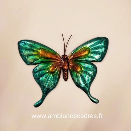 Papillon Turquoise en Métal