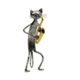 Statuette Chat Saxophoniste Gris