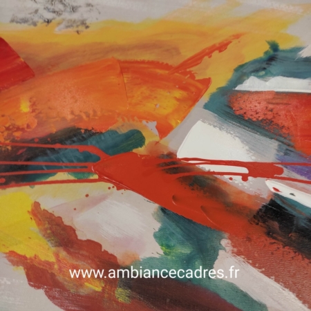 Tableau Abstrait Couleurs Chaudes Vives