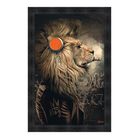 cadre lion casque musique king cigare sylvain binet