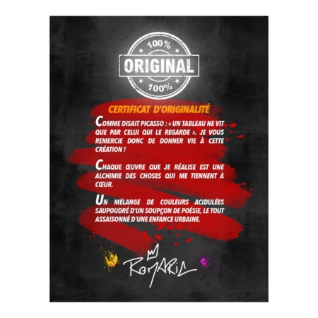 Tableau Romaric Certificat d'Originalité