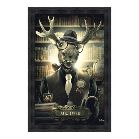 cadre sylvain binet cerf bibliothèque livre mr deer