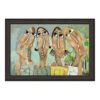 Tableau quatre femmes tons verts