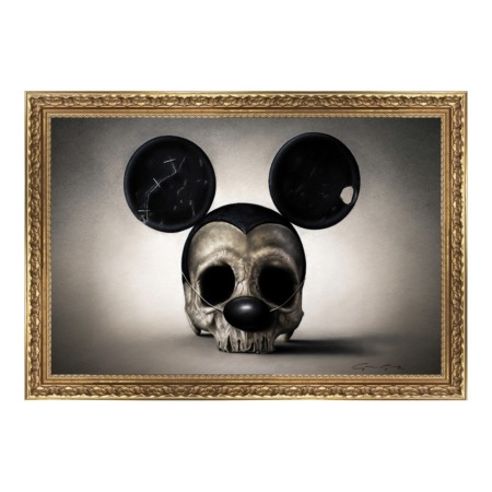 Tableau Tête de Mort Oreilles De Mickey