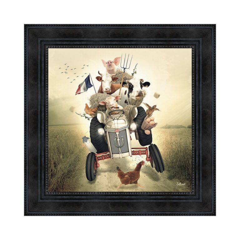 Tableau Tracteur Animaux de la Ferme de Sylvain Binet