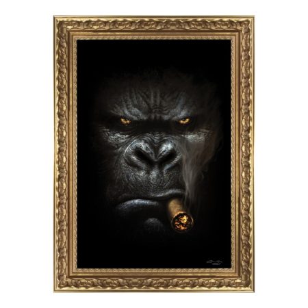 Cadre Doré Gorille Cigare Granger
