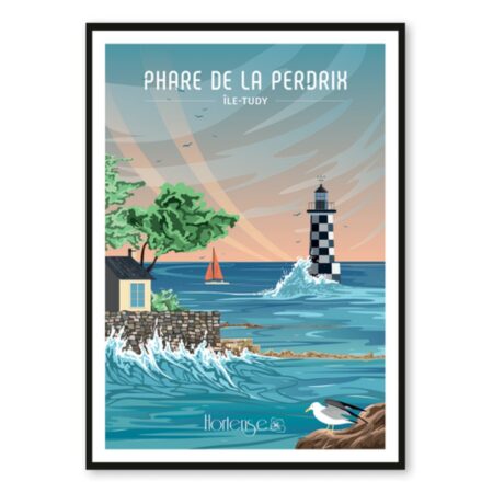 Affiche Phare de La Perdrix Île Tudy Hortense