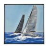 Toile Bateaux Voiles Grises Noires