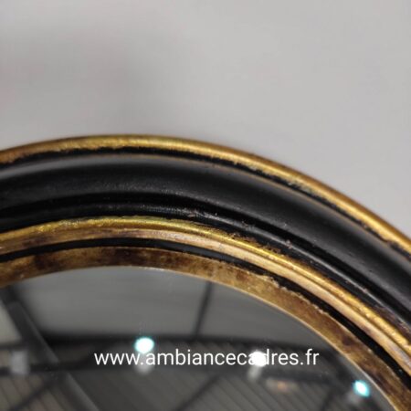 Miroirs Convexes Noir Filet Or Lot de Trois Emdé