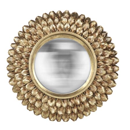 Miroir de Sorcière Convexe Pétales Doré Emdé