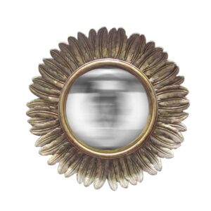 Miroir Soleil Convexe Plumes Doré Incurvés Emdé