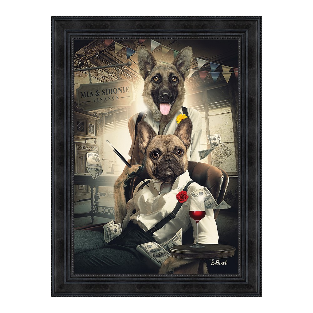 Tableau Mia et Sidonie Finance Sylvain Binet 63x83cm