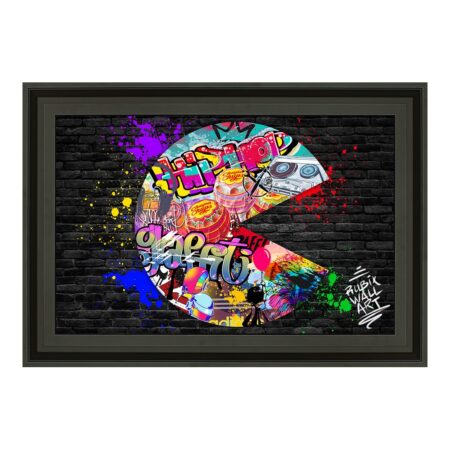 Cadre Pac-Man Coloré Rubix Street Art 71x101cm