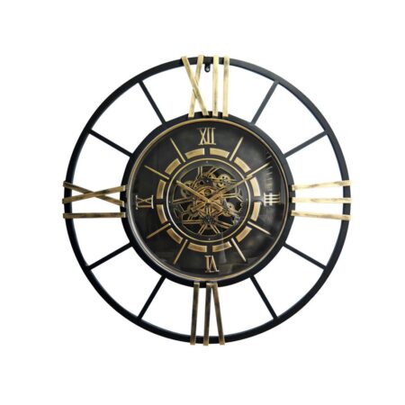 Grande Horloge Chiffres Romain Métal Bicolore