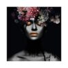 Cadre Femme Pop Couronne Fleurs Colorée 120x120cm