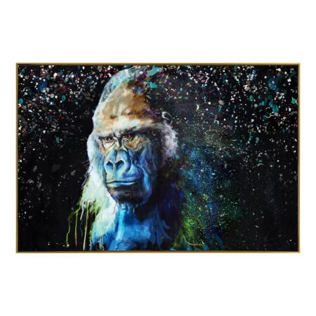 Cadre Gorille Bleu Noir Graffiti 82.5x122.5cm