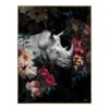 Cadre Moderne Rhinocéros Fleuris 62.5x82.5cm