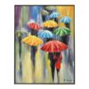 Peinture Figurative Parapluies Colorés 62.5x82.5cm