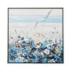 Peinture Fleurs Couleurs Froides 62.5x62.5cm