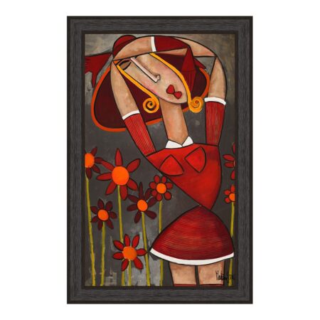 Tableau Femme Habillée En Rouge