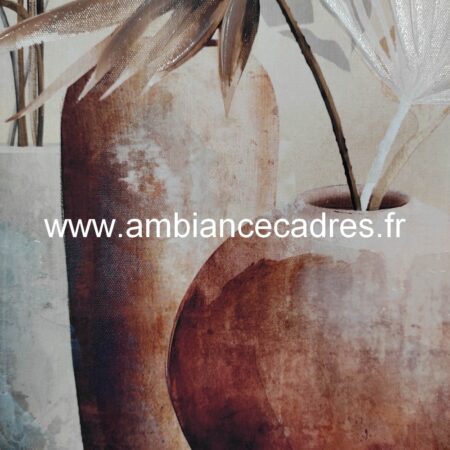 Tableau Pot de Fleurs Cadre Bois 62.5x82.5cm