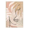 Tableau Zen Visage Feuilles Rose 62.5x92.5cm