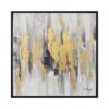 Toile Abstraite Or Noir Cadre Noir 62.5x62.5cm