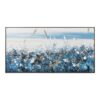 Toile Fleurs Bleu Panoramique 72.5x142.5cm