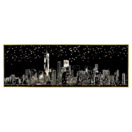 Toile Panoramique New York Noir Doré 52.5x152.5cm
