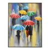 Toile Parapluies Colorés Cadre Noir et Argent 62.5x82.5cm