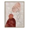 Toile Visage Couleur Rose Encadrée 62.5x92.5cm