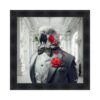 Encadrement Perroquet Fleur Rouge Château Sylvain Binet