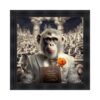 Tableau Singe Livre Darwin Fleur Orange Sylvain Binet