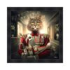 cadre chat couronne uniforme rouge sylvain binet